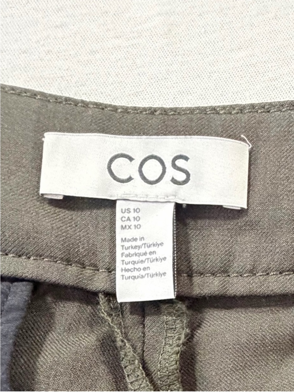 COS Barrel Leg Utility Trouser Green - Picture 4 of 12